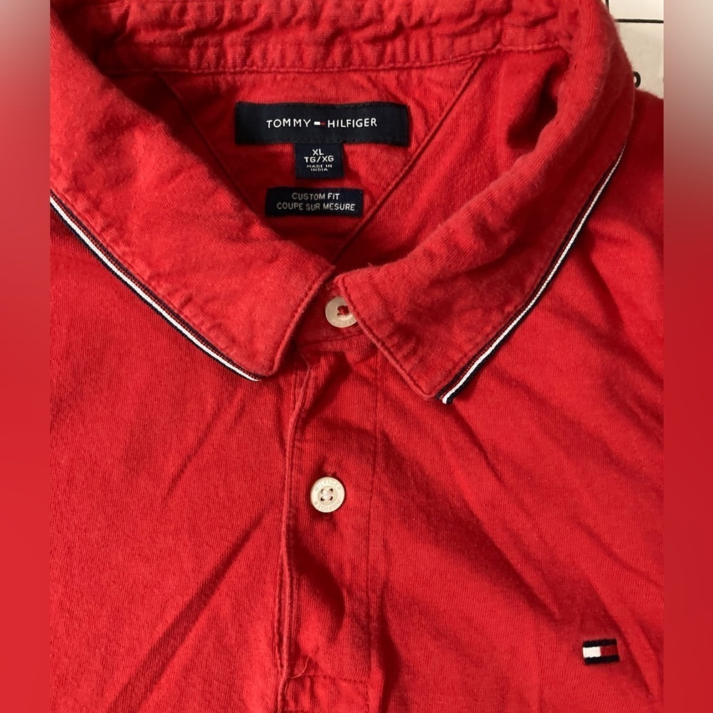 Tommy Hilfiger Men’s XL Red Custom Fit Polo‎ Shirt